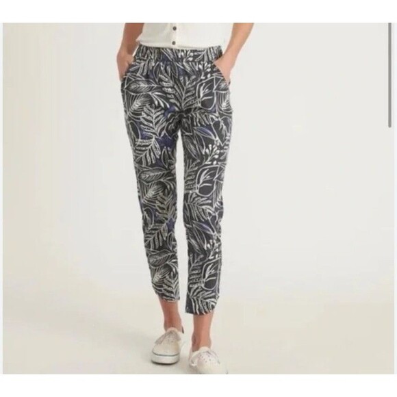 Marine Layer Allison Ankle Pant Phantom Foliage Print Size Small Pull On - Picture 1 of 11
